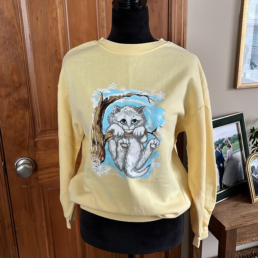 Vintage Basic Editions Cat Sweatshirt - image 1